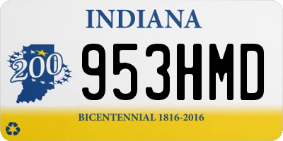 IN license plate 953HMD