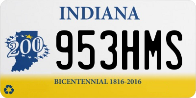 IN license plate 953HMS