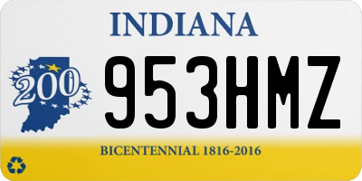 IN license plate 953HMZ