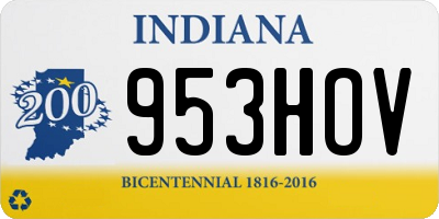 IN license plate 953HOV