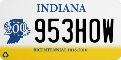 IN license plate 953HOW