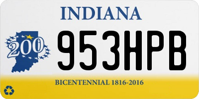 IN license plate 953HPB