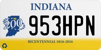 IN license plate 953HPN