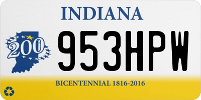 IN license plate 953HPW