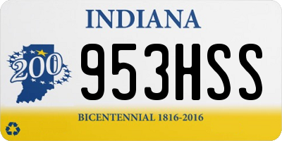 IN license plate 953HSS