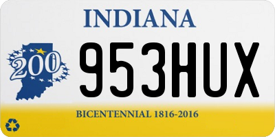 IN license plate 953HUX