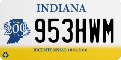 IN license plate 953HWM