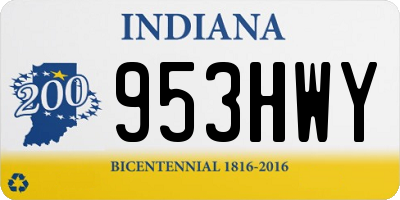 IN license plate 953HWY