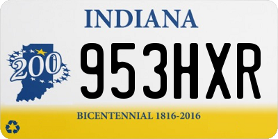 IN license plate 953HXR