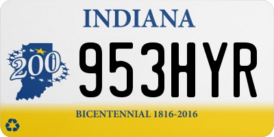 IN license plate 953HYR