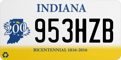 IN license plate 953HZB