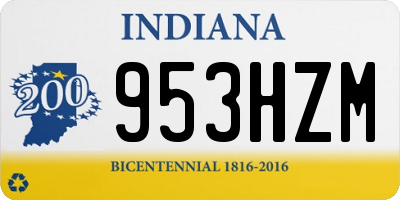 IN license plate 953HZM