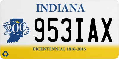 IN license plate 953IAX