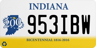 IN license plate 953IBW
