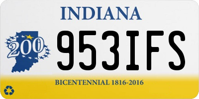 IN license plate 953IFS