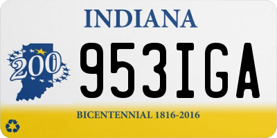 IN license plate 953IGA