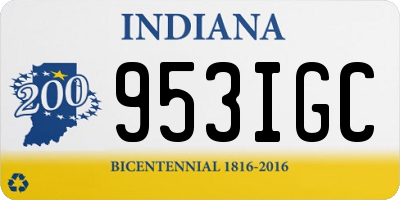 IN license plate 953IGC
