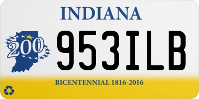 IN license plate 953ILB