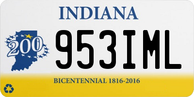 IN license plate 953IML