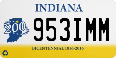 IN license plate 953IMM