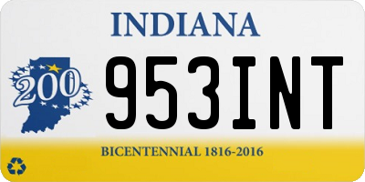 IN license plate 953INT