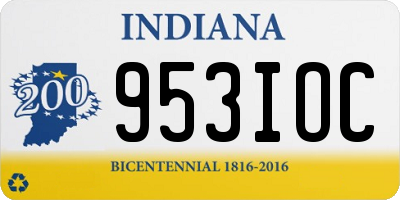 IN license plate 953IOC