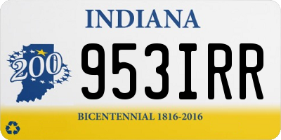 IN license plate 953IRR