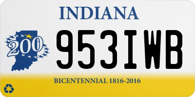 IN license plate 953IWB