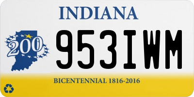IN license plate 953IWM