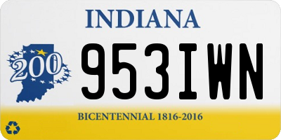 IN license plate 953IWN