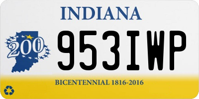 IN license plate 953IWP