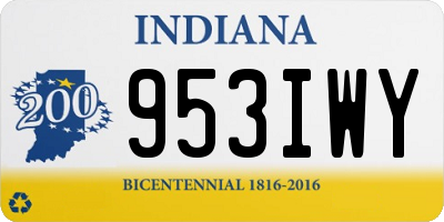 IN license plate 953IWY