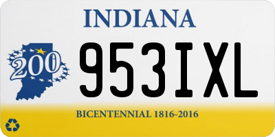 IN license plate 953IXL