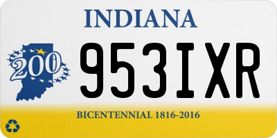 IN license plate 953IXR