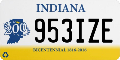 IN license plate 953IZE