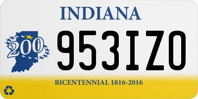 IN license plate 953IZO
