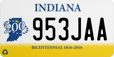 IN license plate 953JAA