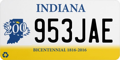 IN license plate 953JAE