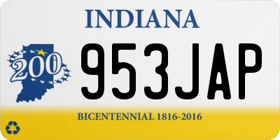 IN license plate 953JAP