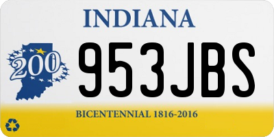 IN license plate 953JBS