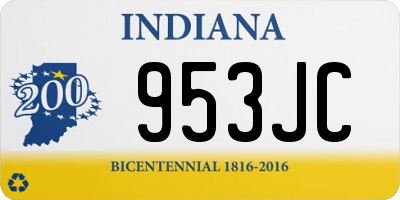 IN license plate 953JC