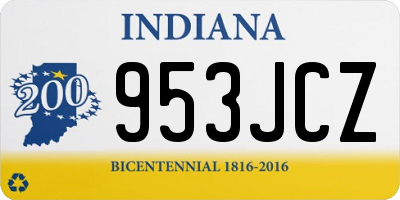 IN license plate 953JCZ
