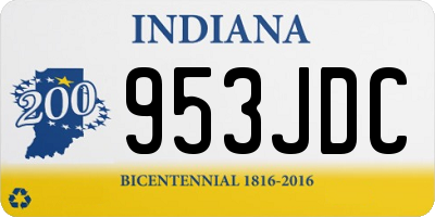 IN license plate 953JDC