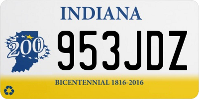 IN license plate 953JDZ