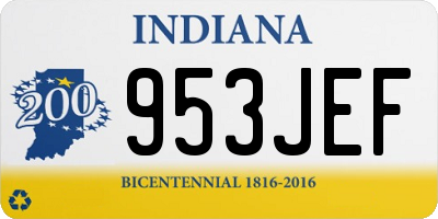 IN license plate 953JEF