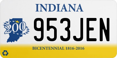 IN license plate 953JEN