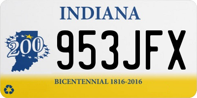 IN license plate 953JFX