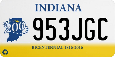IN license plate 953JGC