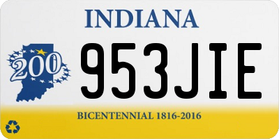 IN license plate 953JIE
