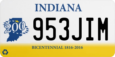 IN license plate 953JIM